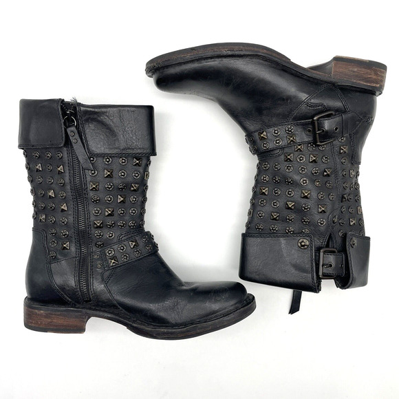 UGG Australia Conor 1003605 Studded Black Leather & Shearling Mid Calf Boots US7 - Picture 15 of 16